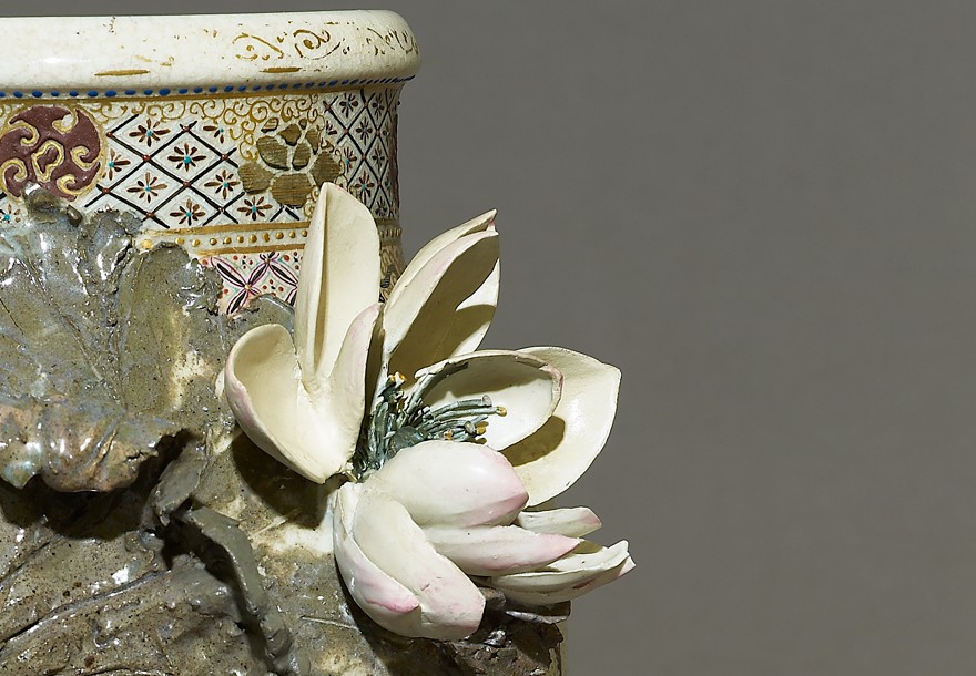 Satsuma-style vase with high-relief decoration, Japan, 1870s (Museum no. EA2008.65)