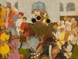 Reception for a Persian embassy, by Hunhar, about 1645 (Museum no: LI118.14)