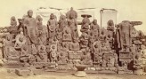 Massed group of Gandhara Buddha and Boddhisattva images collected at Loriyan Tangai (Peshawar Distri, Photo by: Alexander E. Caddy, 1896. © The British Library Board, Photo 1003/(1042)