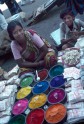 Street vendor of dyes at Bombay market, India, Photo by: May H. Beattie, 1970s. © Ashmolean Museum, University of Oxford