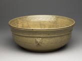 Greenware bowl with bands of decoration