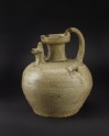 Greenware ewer with chicken head spout