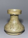 Greenware vase, or hu, with dish-shaped mouth and lotus decoration