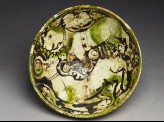 Bowl with lion attacking a gazelle