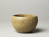 Greenware bowl with ribbed decoration