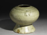 Greenware stem bowl with horses