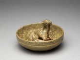 Greenware burial figure of animal in a pen