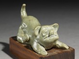 Greenware burial figure of a dog