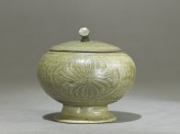 Globular greenware jar with lotus flower decoration (EA1956.1219)