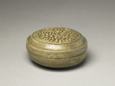 Greenware circular box and lid with floral stem decoration (EA1956.1226)