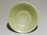 Greenware bowl with floral decoration