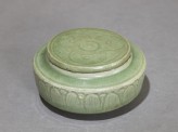 Greenware jar with stylized petals