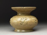 Greenware guan, or jar, with dish-shaped mouth and riding horses (EA1956.3907)