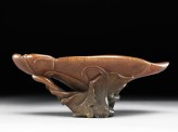 Rhinoceros horn libation cup in the form of a lotus