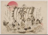 The seven gods of good fortune on a takarabune, or treasure ship