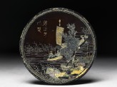 Lacquered disc with river scene