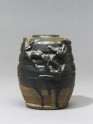 Dark brown glazed dragon jar