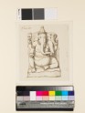 Drawing of reliefs of seated Ganesha