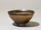 Black ware tea bowl with 'hare's fur' glaze