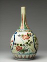 Bottle with temple scenes and floral decoration