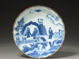 Foliated plate with 'Deshima Island' theme