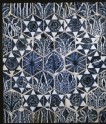Panel of tiles with vegetal and geometric decoration