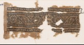 Textile fragment with bands of lozenges, stepped diamond-shapes, and triangles