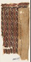 Textile fragment with bands of S-shapes and diamond-shapes