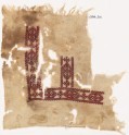 Textile fragment with cartouches and hooks