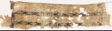 Textile fragment with bands of diamond-shapes, hexagonal cartouches, and quatrefoils