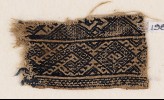 Textile fragment with bands of diamond-shapes and S-shapes