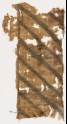 Textile fragment with stripes of vines and leaves