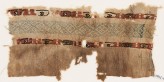 Textile fragment with two bands of ovals containing small crescents