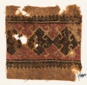 Textile fragment with three diamond-shapes and hooks (EA1984.470)