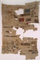 Sampler fragment with chevrons, birds, and fish