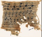 Textile fragment with bands of S-shapes and diamond-shapes