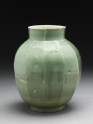 Faceted jar with green glaze