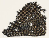 Textile fragment with rosettes, lobed squares, and dots