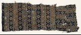 Textile fragment with rosettes, squares, and dots