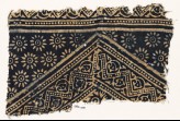 Textile fragment with dotted zigzags, leaves, and rosettes (EA1990.155)