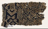 Textile fragment with rosettes, leaves, flowers, and bandhani, or tie-dye, imitation (EA1990.162)