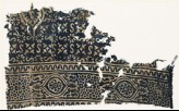 Textile fragment with S-shapes, quatrefoils, and rosettes set into linked stars