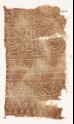 Textile fragment possibly imitating patola pattern, with hearts or leaves