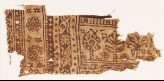 Textile fragment with stylized trees and three-layered rosettes (EA1990.362)