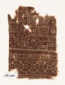 Textile fragment with squares, rosettes, and interlocking quatrefoils (EA1990.368)