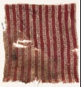 Textile fragment with bands of flowers