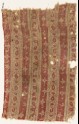 Textile fragment with bands of flowers