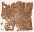 Textile fragment with large plants and possibly bandhani, or tie-dye, imitation