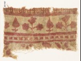 Textile fragment with trees and plants