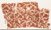 Textile fragment with plants, leaves, and flowers